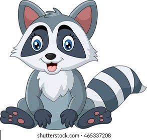 Cute raccoon sitting