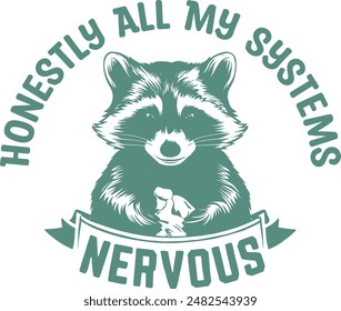 Cute Raccoon t-shirt design.every raccoon t-shirt