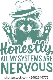 Cute Raccoon t-shirt design.every raccoon t-shirt