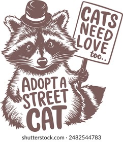 Cute Raccoon t-shirt design.every raccoon t-shirt