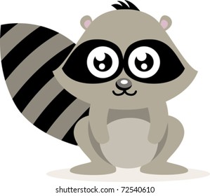 Cute Raccoon - Vector