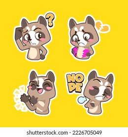 cute raccoon vector set, raccoon illustration