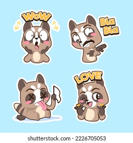 cute raccoon vector set, raccoon illustration