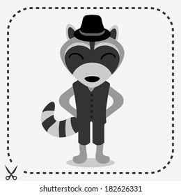 Cute raccoon wearing a hat
