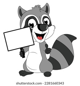 cute racoon animal cartoon illustration graphic