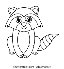 Cute Racoon Cartoon Coloring Page Illustration Stock Vector (Royalty ...