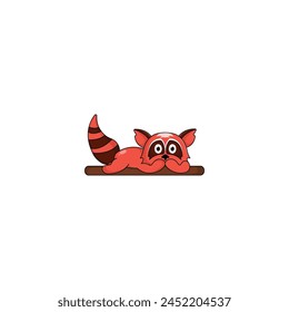 cute racoon cartoon illustration concept pose cute animal icon vector illustration collection