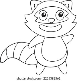 Cute Racoon Coloración Página Vector Lina Art