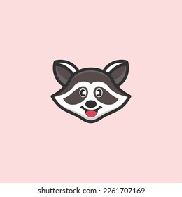 cute racoon concept loggo design