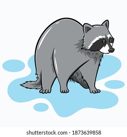 Cute Racoon, Fox, handgezeichnete Illustration
