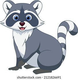 Cute Racoon Smiling Cartoon Vector Stock Vector (Royalty Free) 2121826691