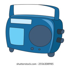 Cute radio cartoon vector illustration