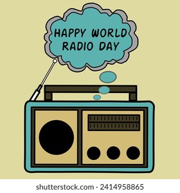 A cute radio image like wishing you a happy world radio day