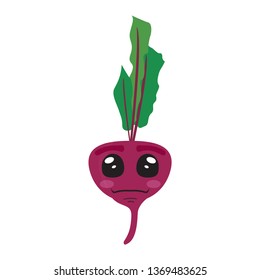 Cute radish cartoon image. Vector illustration design