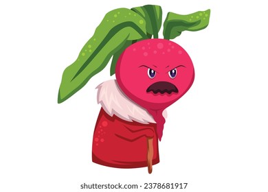 Cute Radish Character Design Illustration