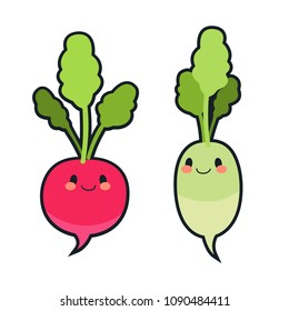 Cute radish characters
