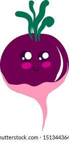 Cute radish, illustration, vector on white background.