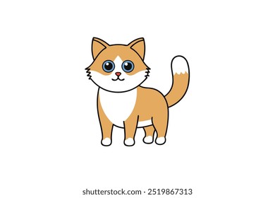 Cute ragdoll cartoon vector illustration in a playful style Perfect for kids designs playful projects and fun themed artworks