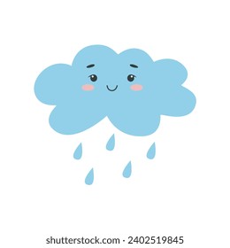 Cute rain cloud kawaii clip art