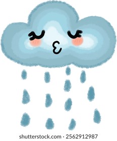 cute rain cloud vector illustration
