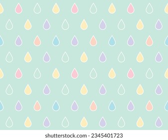 Cute rain drops seamless pattern design. Vector illustration.