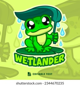 Mascota del logotipo de la Rana de Lluvia Cuta