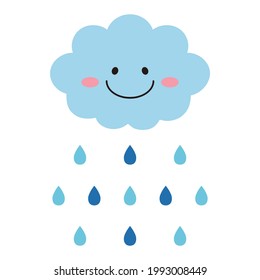Cute rain icon illustration material