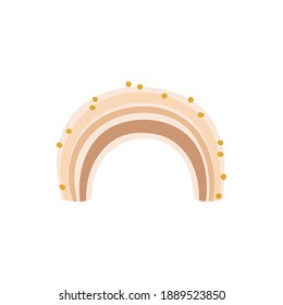 Cute rainbow with abstract trending texture in pastel colors isolated on white background for kids. Illustration in hand drawn style for posters, prints, cards, fabric, children's books. Vector