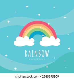 fondo arco iris lindo con estrellas 