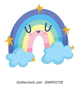 cute rainbow cartoon icon style
