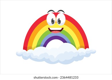 Cute Rainbow Character Design Illustration