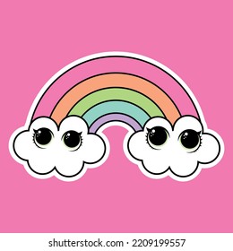 Cute rainbow for children's room wall decor