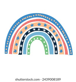Cute rainbow clipart. Children's illustration.
