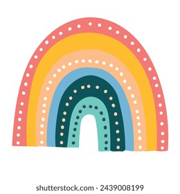 Cute rainbow clipart. Children's illustration.