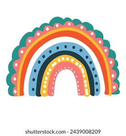 Lindo arco iris clipart. Ilustración infantil.