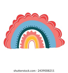 Cute rainbow clipart. Children's illustration.