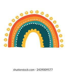 Cute rainbow clipart. Children's illustration.