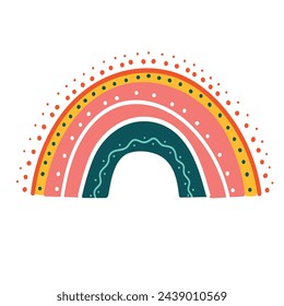 Cute rainbow clipart. Children's illustration.