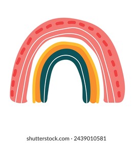 Cute rainbow clipart. Children's illustration.