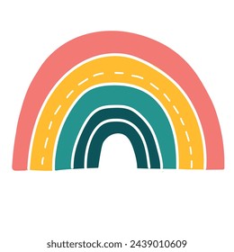 Cute rainbow clipart. Children's illustration.