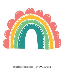 Cute rainbow clipart. Children's illustration.