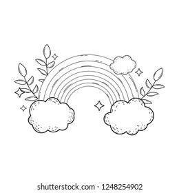 cute rainbow with cloud