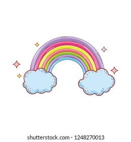 cute rainbow with cloud