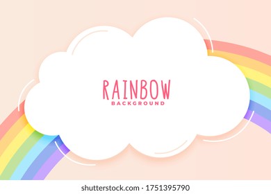 cute rainbow and cloud background in pastel colors