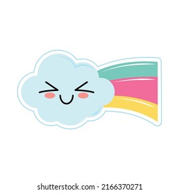 cute rainbow cloud cartoon icon