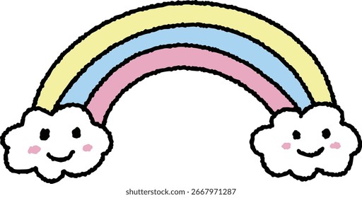 Niedlicher Regenbogen und Wolkengrafik