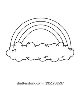 cute rainbow with clouds