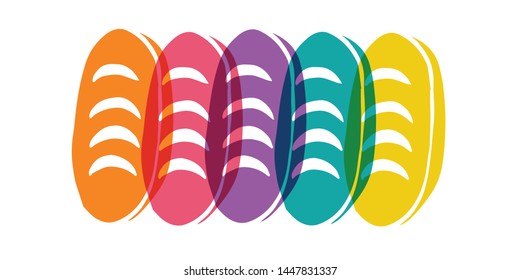 Cute Rainbow Color Set or Collection of Food Bread For Bakery, Restaurant and Cafe. Flat Line Icon, Sign, and Symbol on Isolated Background. Vector Illustration.
