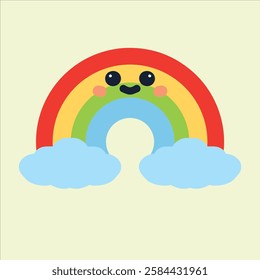 a cute rainbow design vector art