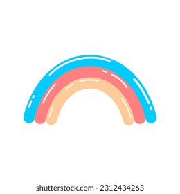 Cute rainbow doodle boho icon flat vector design